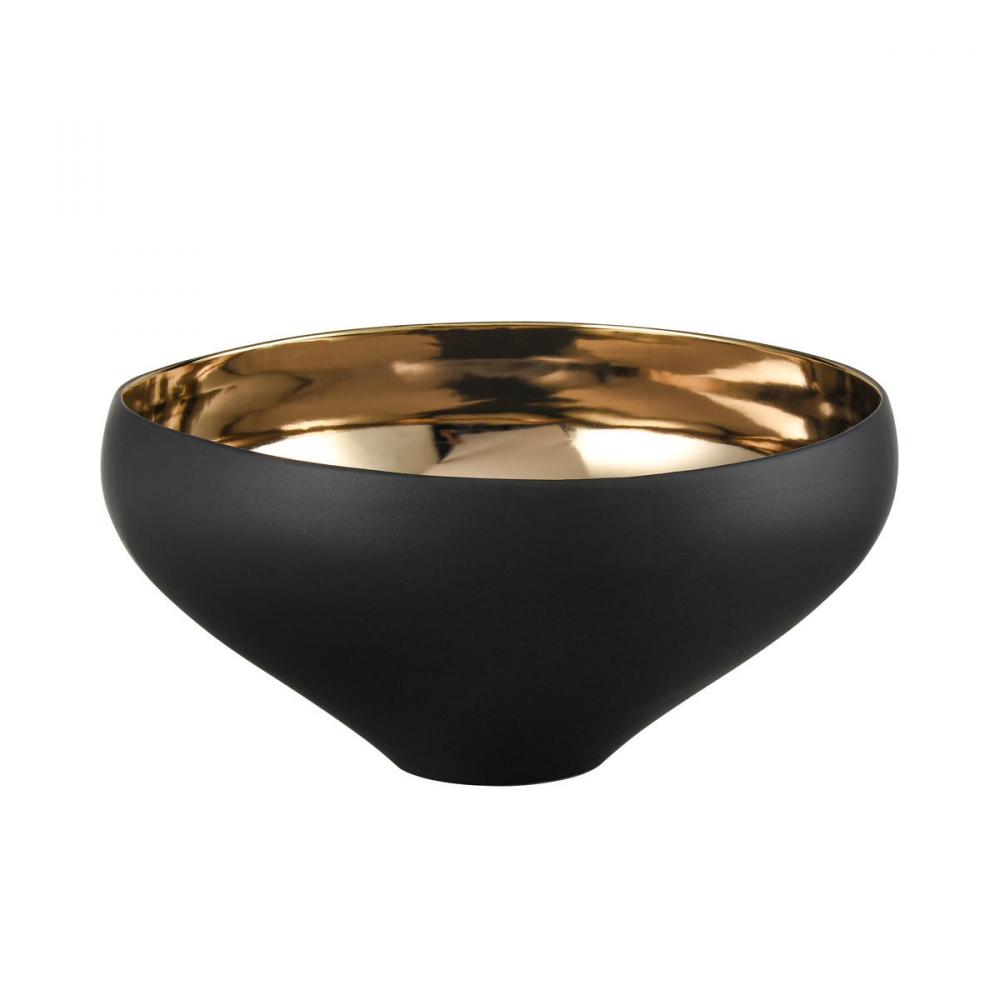 Greer Bowl - Tall Black and Gold Glazed (2 pack) (2 pack)