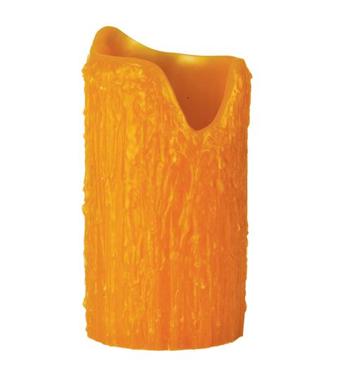 4"W X 8"H Poly Resin Honey Amber Uneven Top Candle Cover