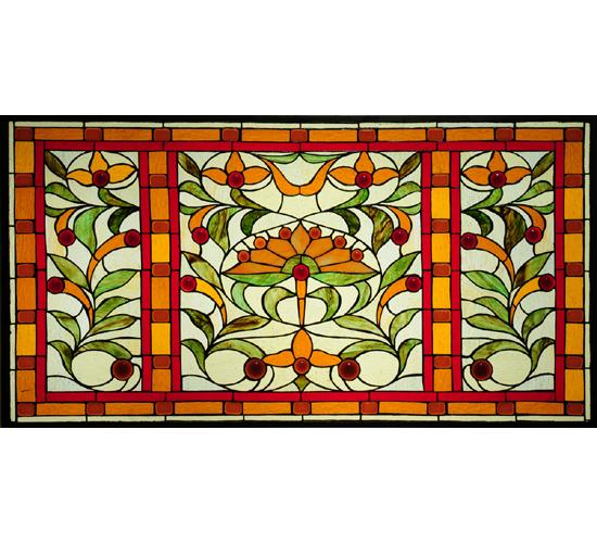 36"W X 19"H Picadilly Stained Glass Window