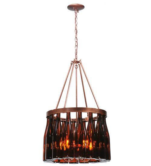 19"W Tuscan Vineyard Estate 16 Wine Bottle Chandelier