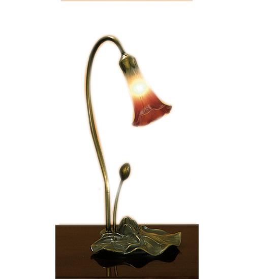 16" High Pink/White Pond Lily Accent Lamp