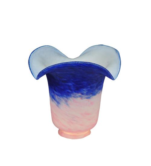 5.5"W Fluted Pink and Blue Shade