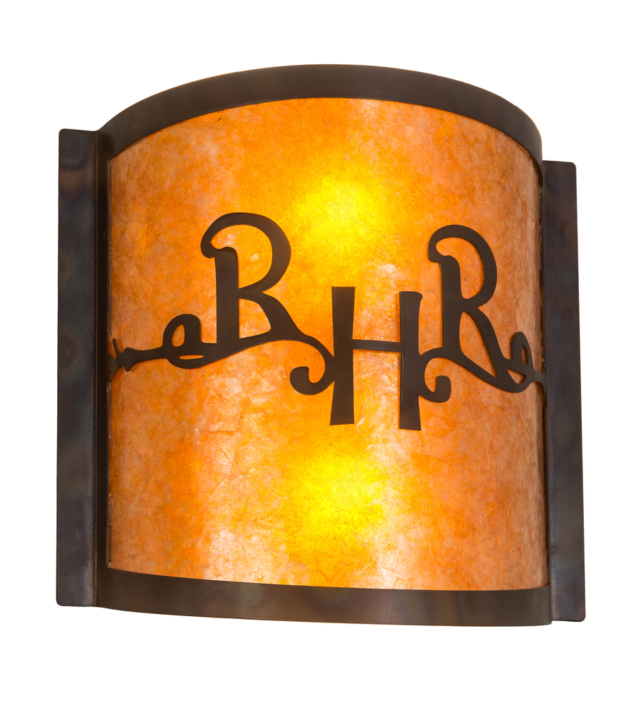 12" Wide Ridin Hy Personalized Wall Sconce