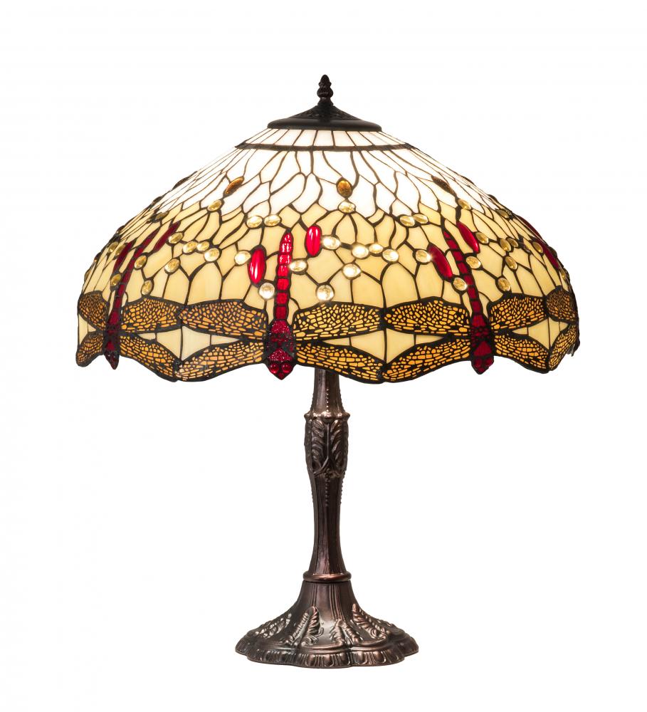 26" High Tiffany Hanginghead Dragonfly Table Lamp