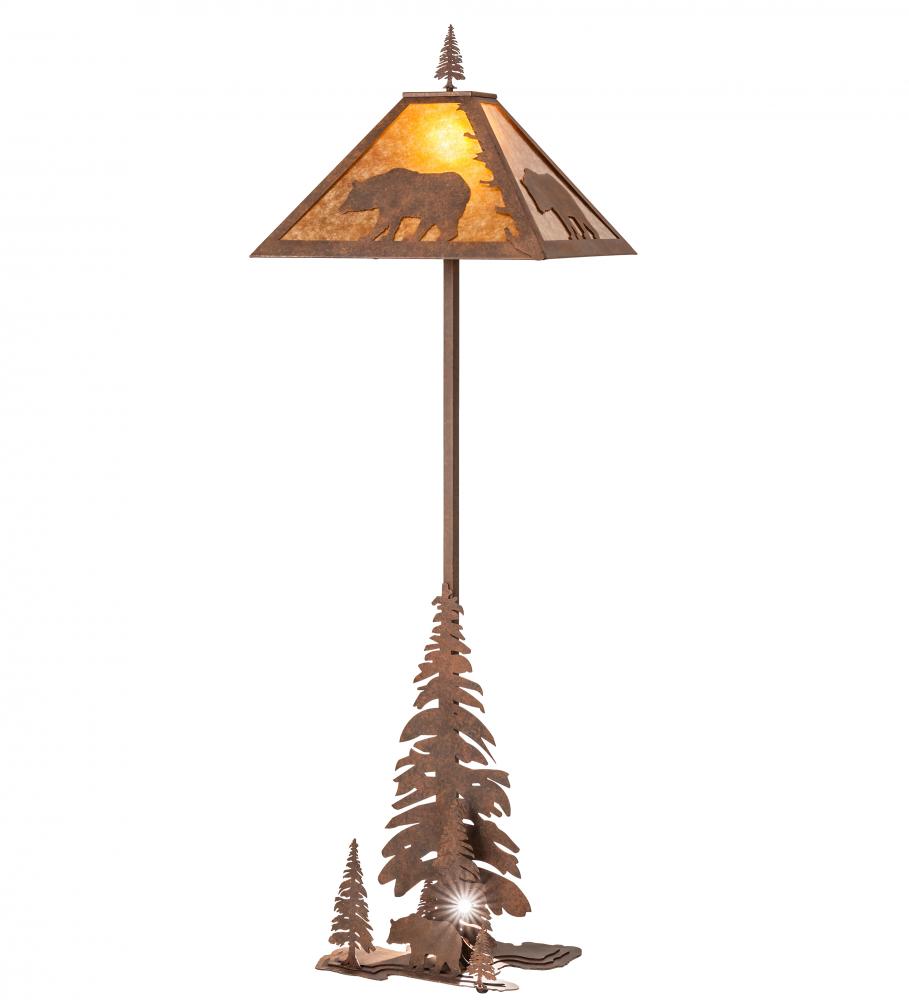 77" High Lone Bear W/Lighted Base Floor Lamp