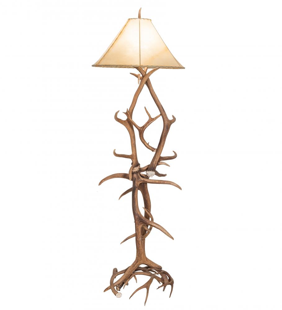 75" High Antlers Elk & Mule Deer Floor Lamp