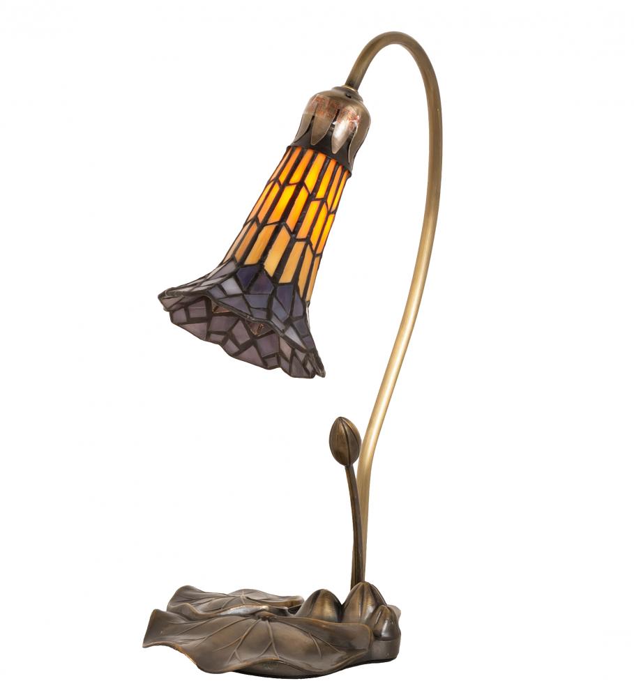 16" High Stained Glass Pond Lily Accent Lamp