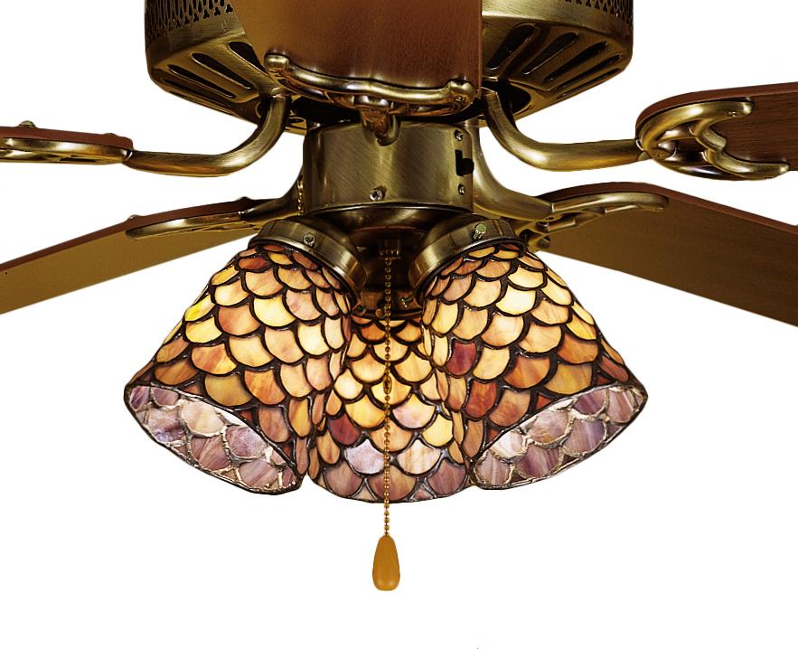 4" Wide Tiffany Fishscale Fan Light Shade