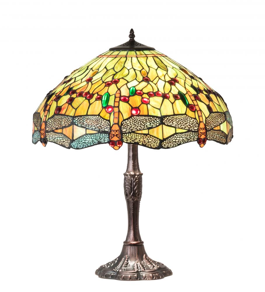 26" High Tiffany Hanginghead Dragonfly Table Lamp