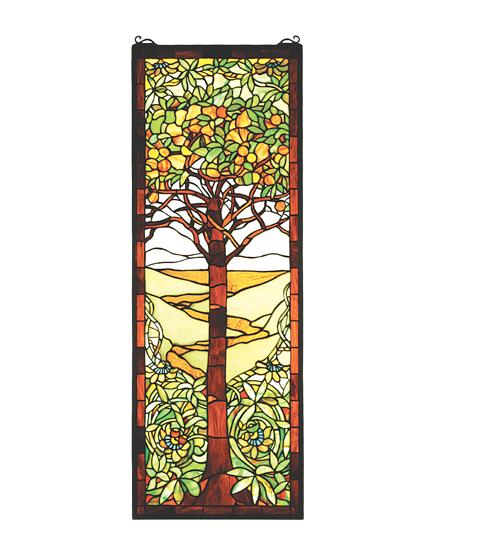 14.5"W X 40.5"H Tiffany Tree of Life Stained Glass Window