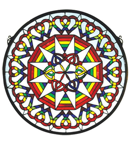 20"W X 20"H Rainbow Expression Medallion Stained Glass Window