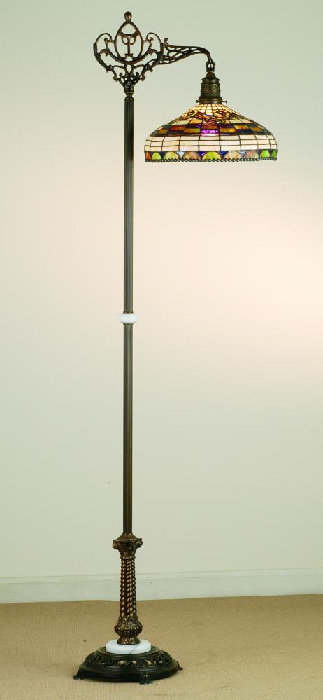 70"H Tiffany Edwardian Bridge Arm Floor Lamp