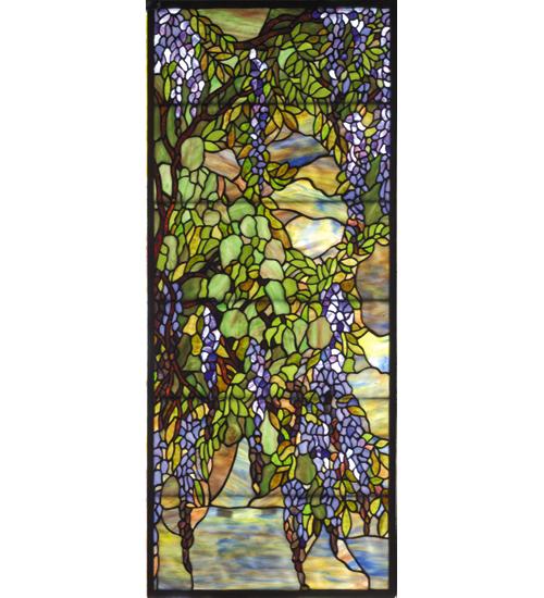 15.25"W X 36.25"H Tiffany Wisteria & Snowball Custom Stained Glass Window