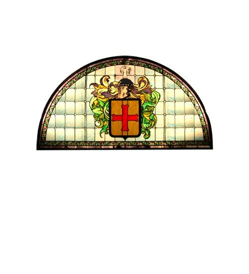 58"W X 30.5"H Blasone dei Passero Stained Glass Window
