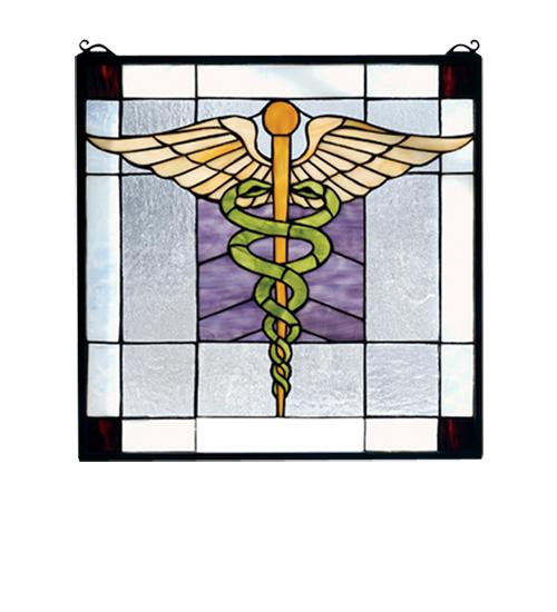 18"W X 18"H Medical Stained Glass Window
