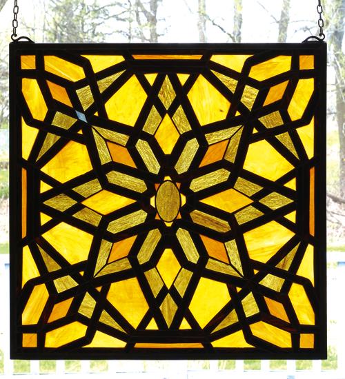 22"W X 22"H Starburst Stained Glass Window