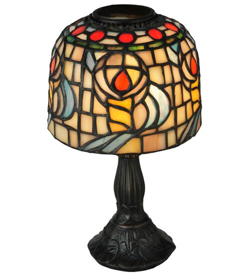 9.25"H Tiffany Rosebud Candle Lamp