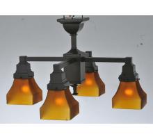 Meyda White 108063 - 22"W Bungalow Frosted Amber 4 LT Chandelier