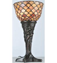 Meyda White 108935 - 14"H Tiffany Fishscale Mini Lamp