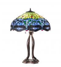 Meyda White 109609 - 33" High Tiffany Hanginghead Dragonfly Table Lamp