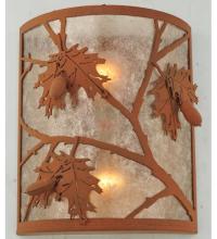 Meyda White 110931 - 10" Wide Oak Leaf & Acorn Wall Sconce