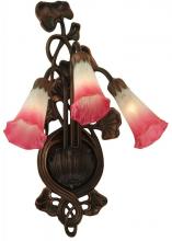 Meyda White 11318 - 10.5"W Pink/White Pond Lily 3 LT Wall Sconce