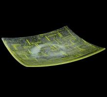 Meyda White 114431 - 14"Sq Metro Fusion Lemon Glass Plate