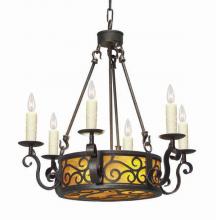 Meyda White 115166 - 24" Wide Delano 6 Light Chandelier