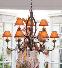 Meyda White 115594 - 36" Wide Slenderleaf 9 Light Chandelier