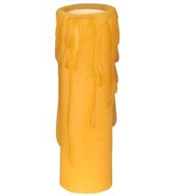Meyda White 118642 - 1.25"W X 4"H Poly Resin Honey Amber Flat Top Candle Cover