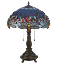 Meyda White 119650 - 22"H Tiffany Hanginghead Dragonfly Table Lamp