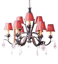 Meyda White 120769 - 28" Wide Slenderleaf 9 Light Chandelier