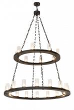 Meyda White 175414 - 54" Wide Loxley 24 Light Two Tier Chandelier