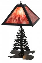 Meyda White 175751 - 21" High Leaf Edge Tall Pines W/Lighted Base Table Lamp