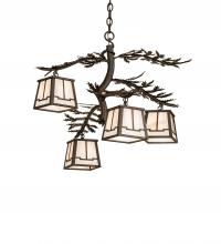 Meyda White 241046 - 26" Wide Pine Branch Valley View 4 Light Chandelier