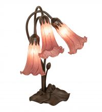Meyda White 254357 - 16" High Lavender Pond Lily Tiffany Pond Lily 3 Light Accent Lamp