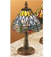 Meyda White 26616 - 12"H Tiffany Hanginghead Dragonfly W/Mosaic Base Mini Lamp
