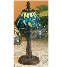 Meyda White 26617 - 12"H Tiffany Hanginghead Dragonfly W/Mosaic Base Mini Lamp