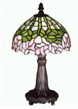 Meyda White 30312 - 13" High Tiffany Cabbage Rose Mini Lamp