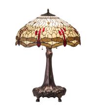 Meyda White 31664 - 31" High Tiffany Hanginghead Dragonfly Table Lamp