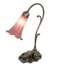 Meyda White 51594 - 15" High Lavender Tiffany Pond Lily Accent Lamp