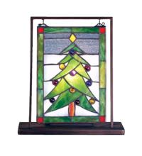 Meyda White 69658 - 9.5"W X 10.5"H Christmas Tree Lighted Mini Tabletop Window