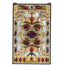 Meyda White 71268 - 22"W X 35"H Estate Floral Stained Glass Window