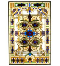 Meyda White 71888 - 32"W X 48"H Estate Floral Stained Glass Window